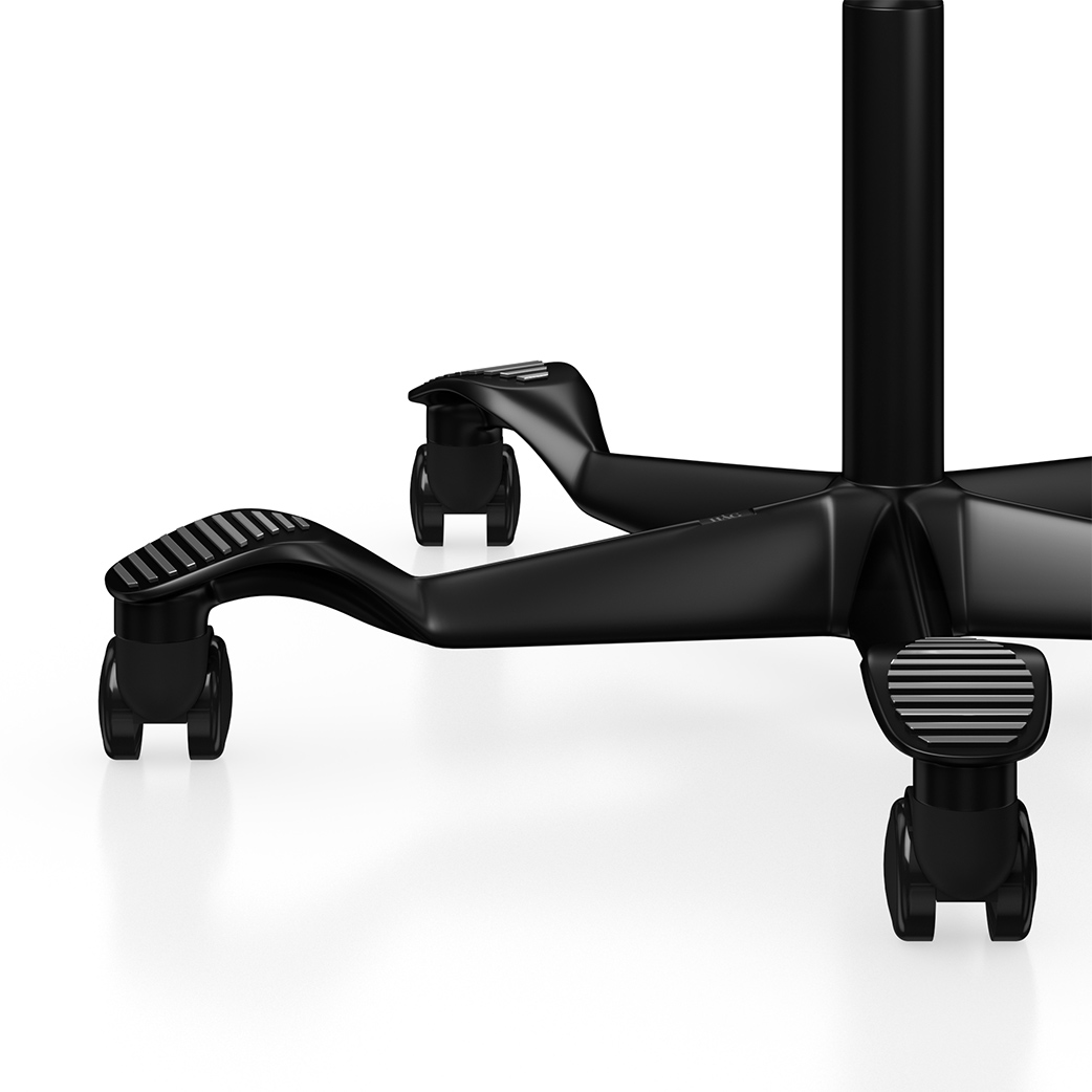 Black Aluminum Base with Curved Foot Plates - BA21B